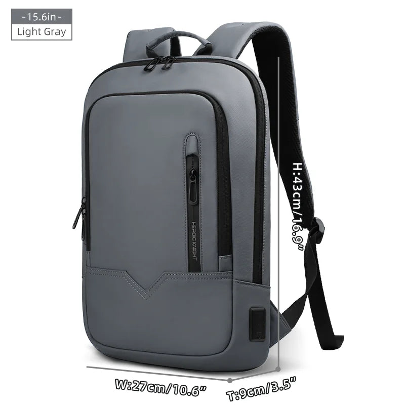 Heroic Knight Backpack Men Multifunction Business Waterproof Slim Laptop Backpack Fashion 15.6