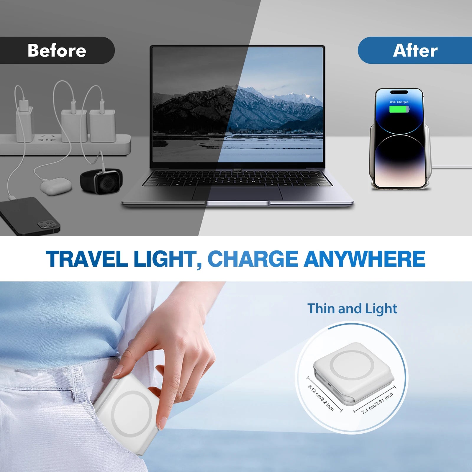 15W 3 in 1 Magnetic Wireless Charger Station Fast Charging Holder Foldable For iPhone 17 16 15 Pro Max iWatch AirPods
