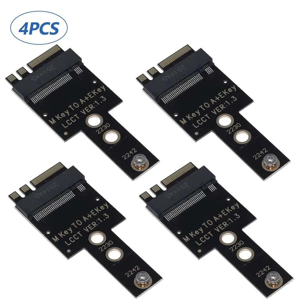 M.2 WiFi Wireless Network Card A+E Key Bit to 2230 2242 NVME Hard Drive M.2 NGFF SSD Adapter Card for Mini PC