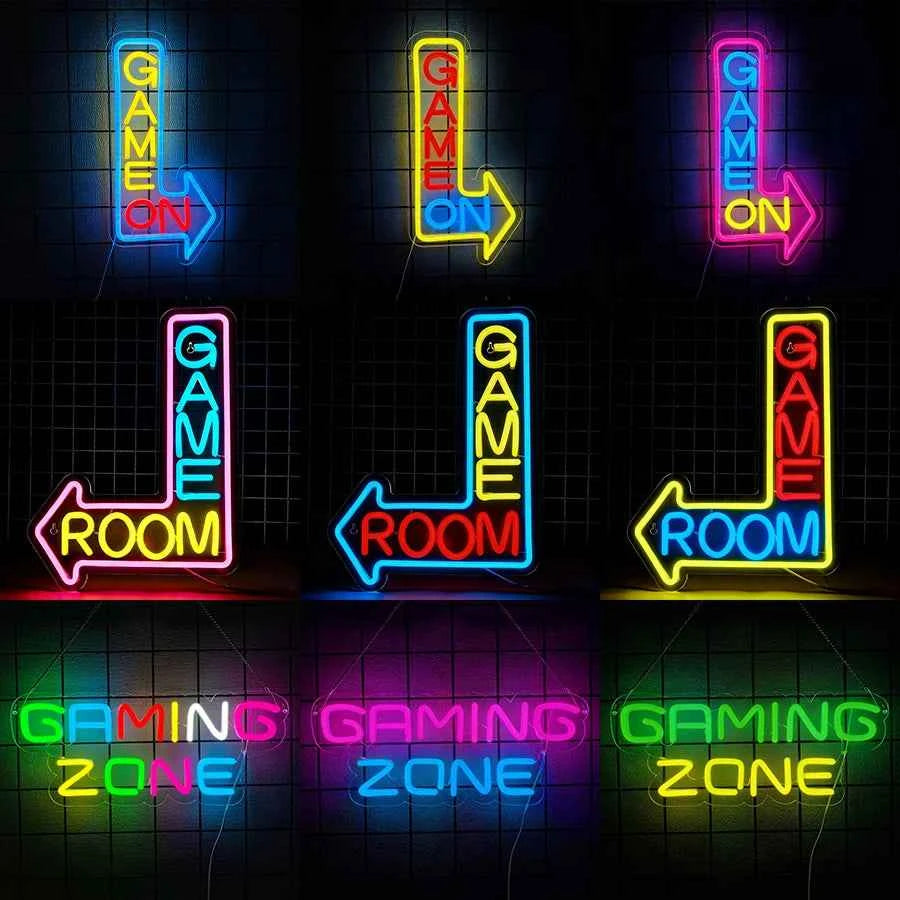Game Neon Sign Gaming LED Neon Lights for Wall Decor USB Light Up Signs for Game Room Man Cave Teen Boy Bedroom Decorations Gift