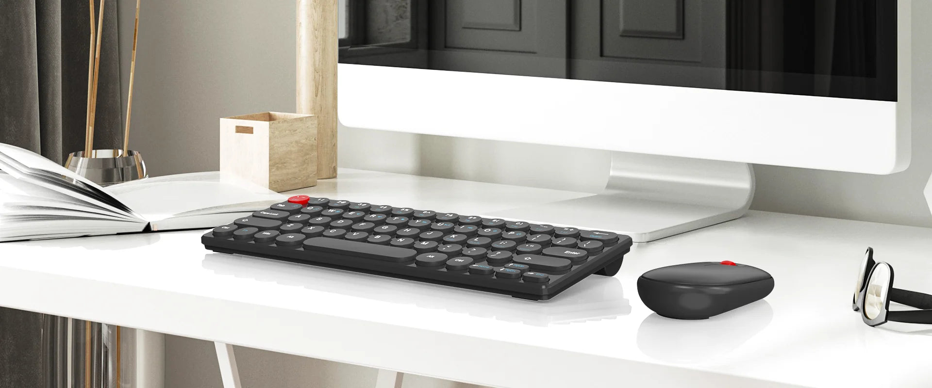2.4G Wireless Keyboard and Mouse Combo Battery Power Bluetooth Keyboard and Mouse Set for Laptop for Ipad Cell Phone Tablet