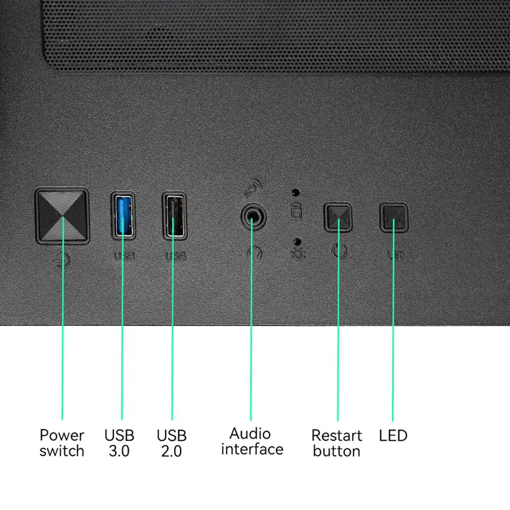 YEAH MAGIC Gaming Desktop AMD Ryzen 5 5600GT 3.9GHz 16GB(8G*2) DDR4 3200 1T NVME SSD ARGB 7 Fans, Windows 11 - WinSupport Tech