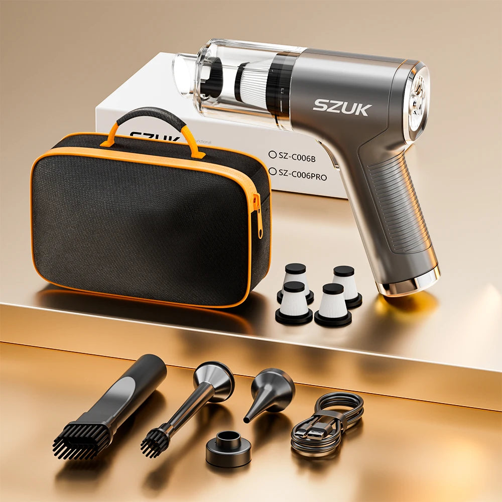 SZUK 17000PA Powerful Vacuum Cleaner Mini Cordless Portable Car Vacuum Cleaner for Home Appliance Handheld Blower Car Cleaner