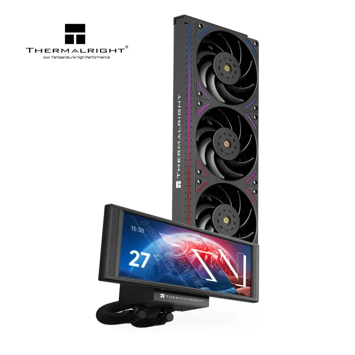 Thermalright TROFEO VISION 360 ARGB BLACK AIO CPU LIQUID COOLER 6.86-inch Full-color LCD Display High-performance Linked-ring