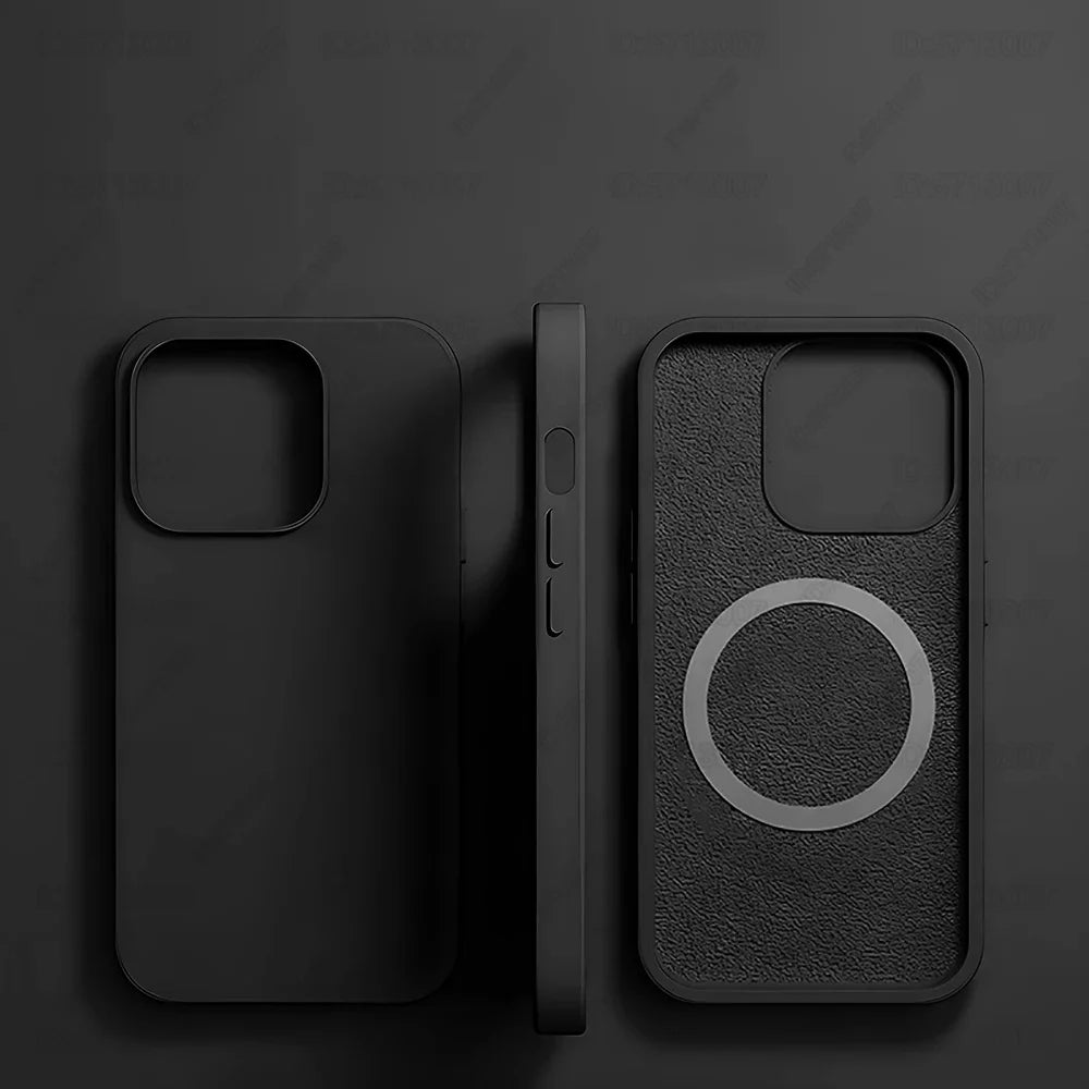 Magnetic Original Liquid Silicone Shockproof Case For iPhone 16 15 14 13 12 11 Pro Max 16 Plus For Magsafe Wireless Charge Cover
