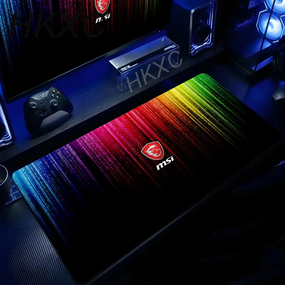 MSI Table Mat Mouse Pad Desk Mouse Pad Cute HD Desk Pads Extended Gaming Keyboard Mats Large XXL Gamer Mousepad 90x40
