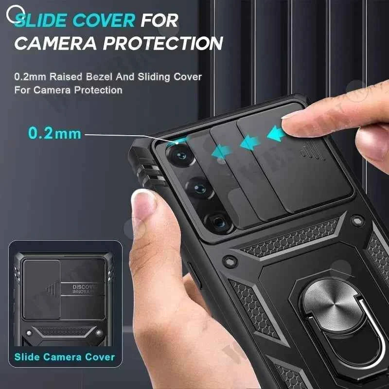 Case For Samsung S26 Ultra S25 S24 S23 Plus S25 FE A57 A56 A37 A36 A17 A16 5G Heavy Duty with Camera 360 Degree Kickstand Cover