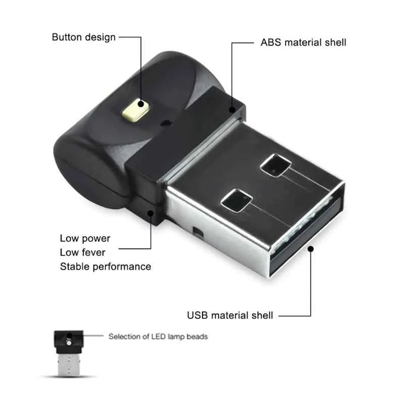 Mini USB LED RGB Ambient Light 7 Color Auto Interior Lamp for Car Laptop Keyboard Atmosphere Smart Night Lamp Mood Light