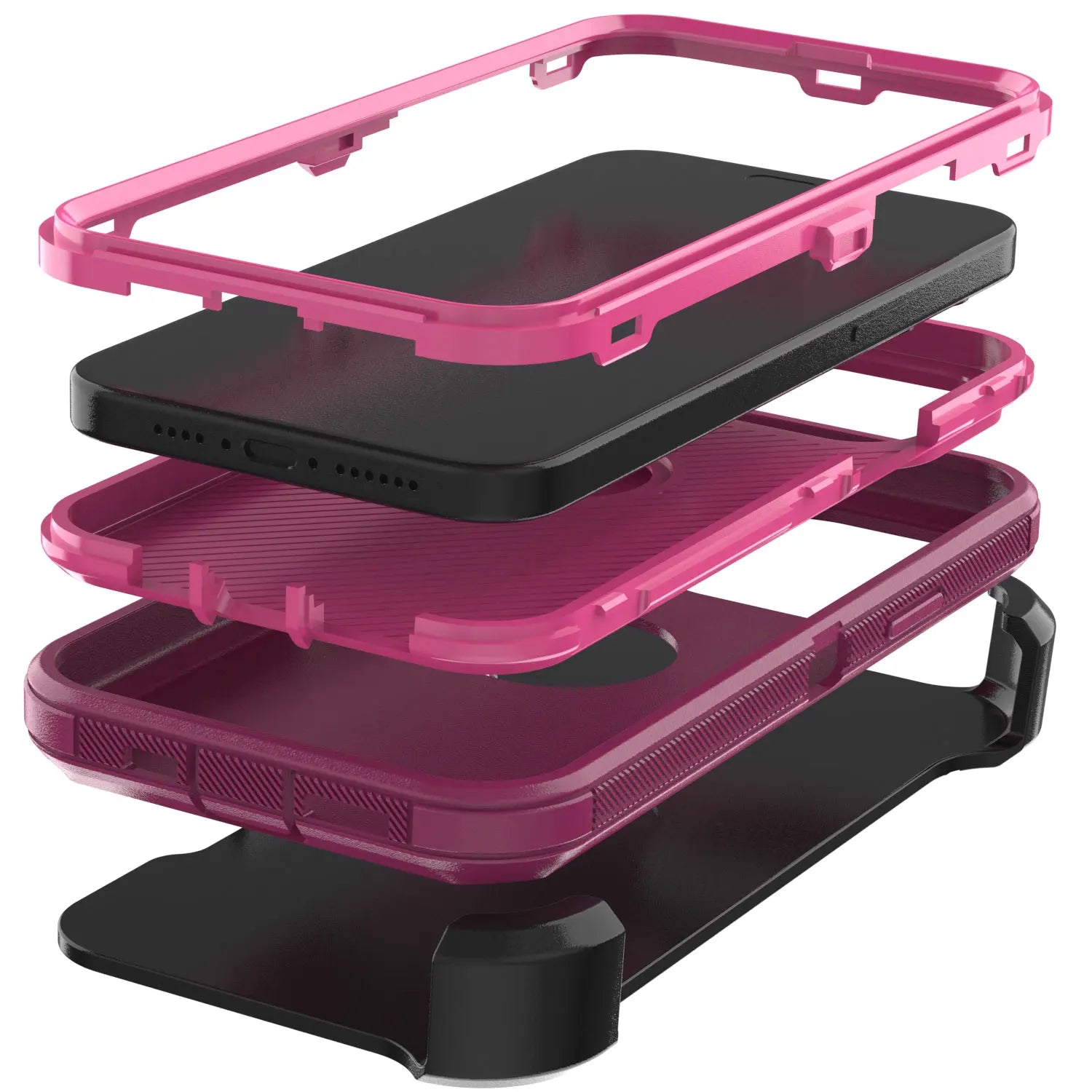 For iPhone 14/14 Plus/14 Pro Shockproof Phone Case Rugged Hybrid Heavy Duty Soft Protective Cover With Belt Clip