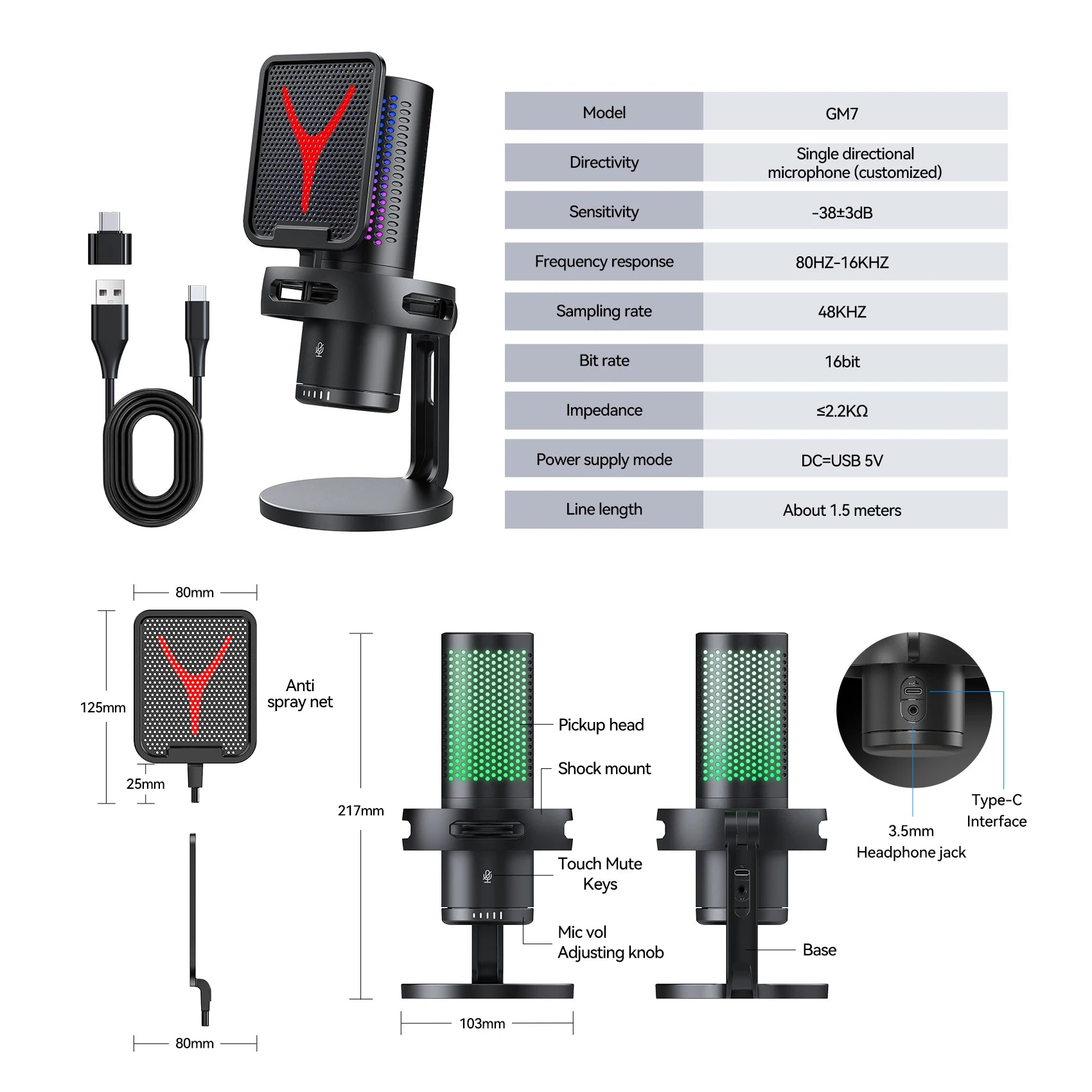 Professional USB Condenser Microphone Kit – Gaming & Podcast Mic for PC/Laptop, Wired Studio Recording Mic for Streaming, Karaoke & Voice Overs.