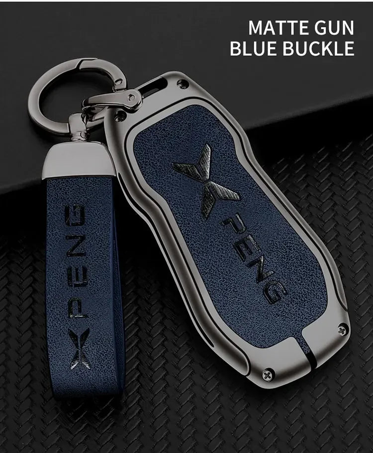 Metal Car Key Fob Cover Case Shell For Xpeng Xiaopeng P5 P7 G9 G3i Holder Interior Keychain Leather Accessories