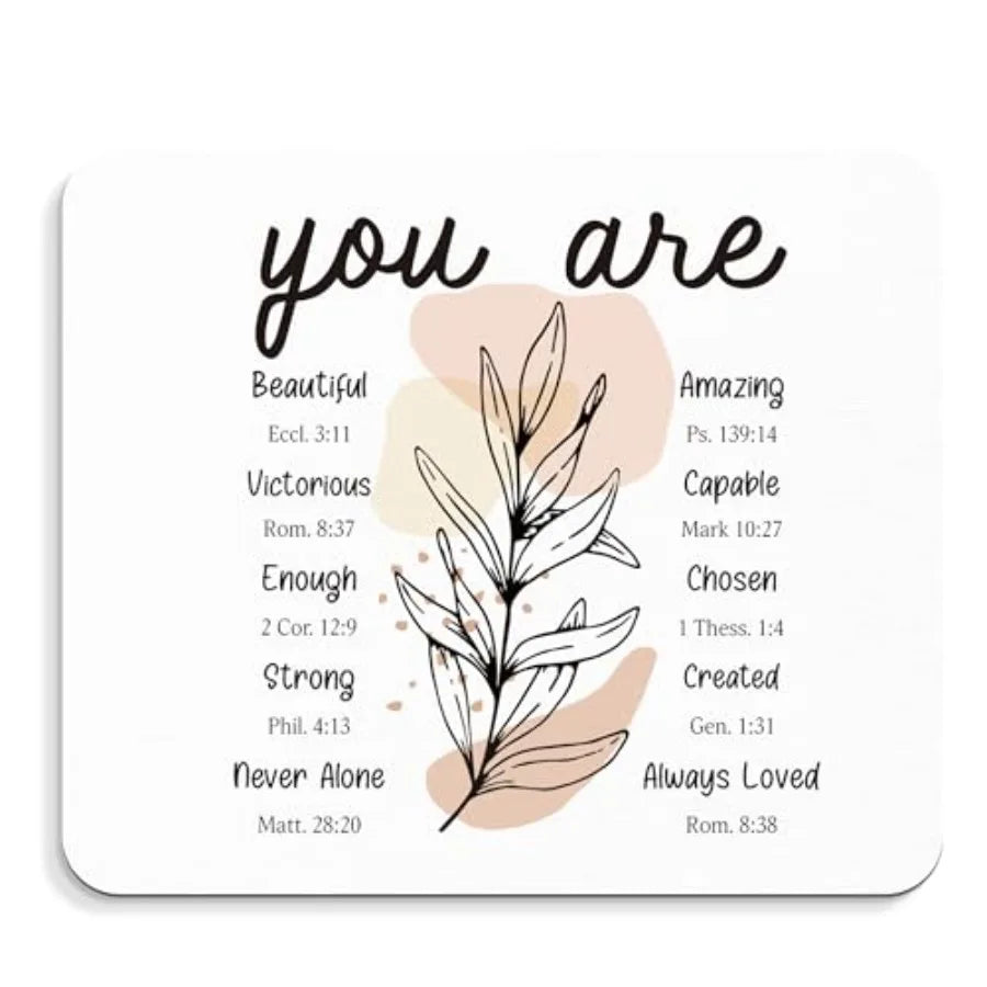 Motivational Bible Verse Decor Mouse Pad - Inspirational Christian Office Desk Mousepad, Positive Bible Verse Decor, Inspiratio
