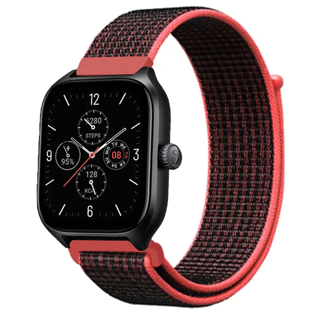 20mm 22mm Nylon Loop Strap for Amazfit GTR 42 47mm/GTR2/2e/3/3 Pro/4/GTS/GTS2/mini/3/4 Bracelet for Amazfit Bip-U-S/Stratos 2 2S