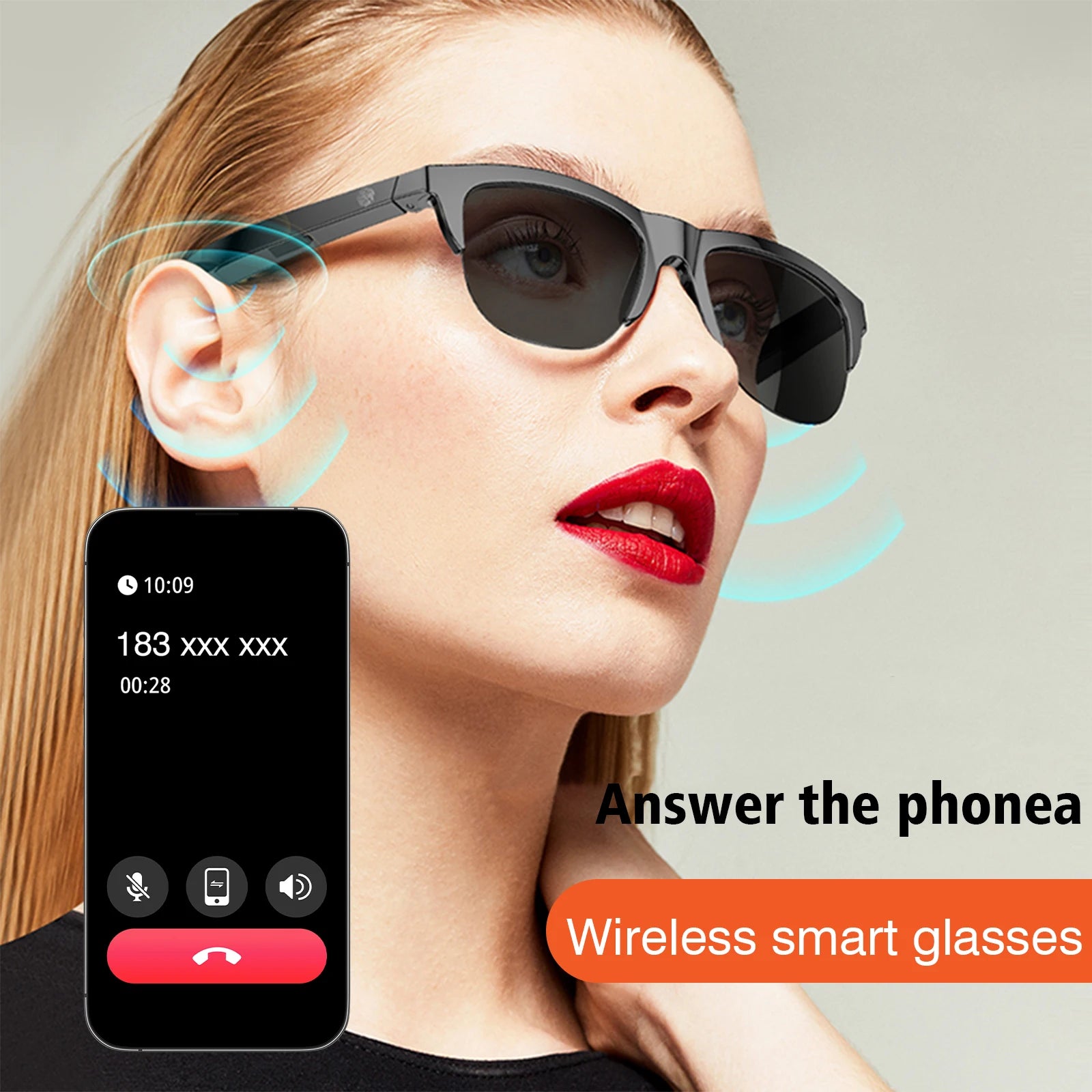 2025 Smart Glasses with Bluetooth Audio – Wireless Calling, Music Playback, Voice Assistant & Blue Light Blocking Eyewear for Men & Women