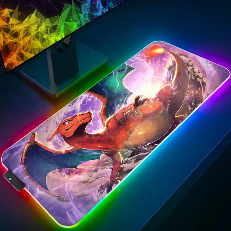LED Light Mouse Pad Desk Mat G-gengar P-Pokémon, Computer Mousepad Backlight, Keyboard mat, Gaming Mouse Pad, RGB Carpet - WinSupport Tech