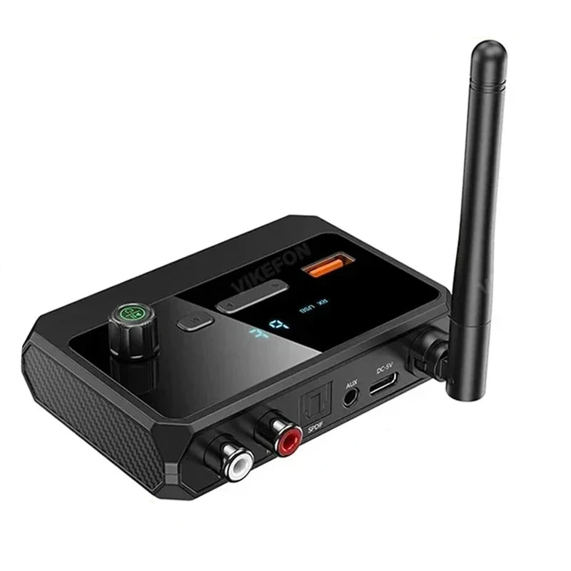 Bluetooth 5.3 Audio Receiver Support USB U-Disk Play Wireless Adapter R/L 2 RCA/3.5MM AUX/Optical Fiber Jack For Car Kit Speaker
