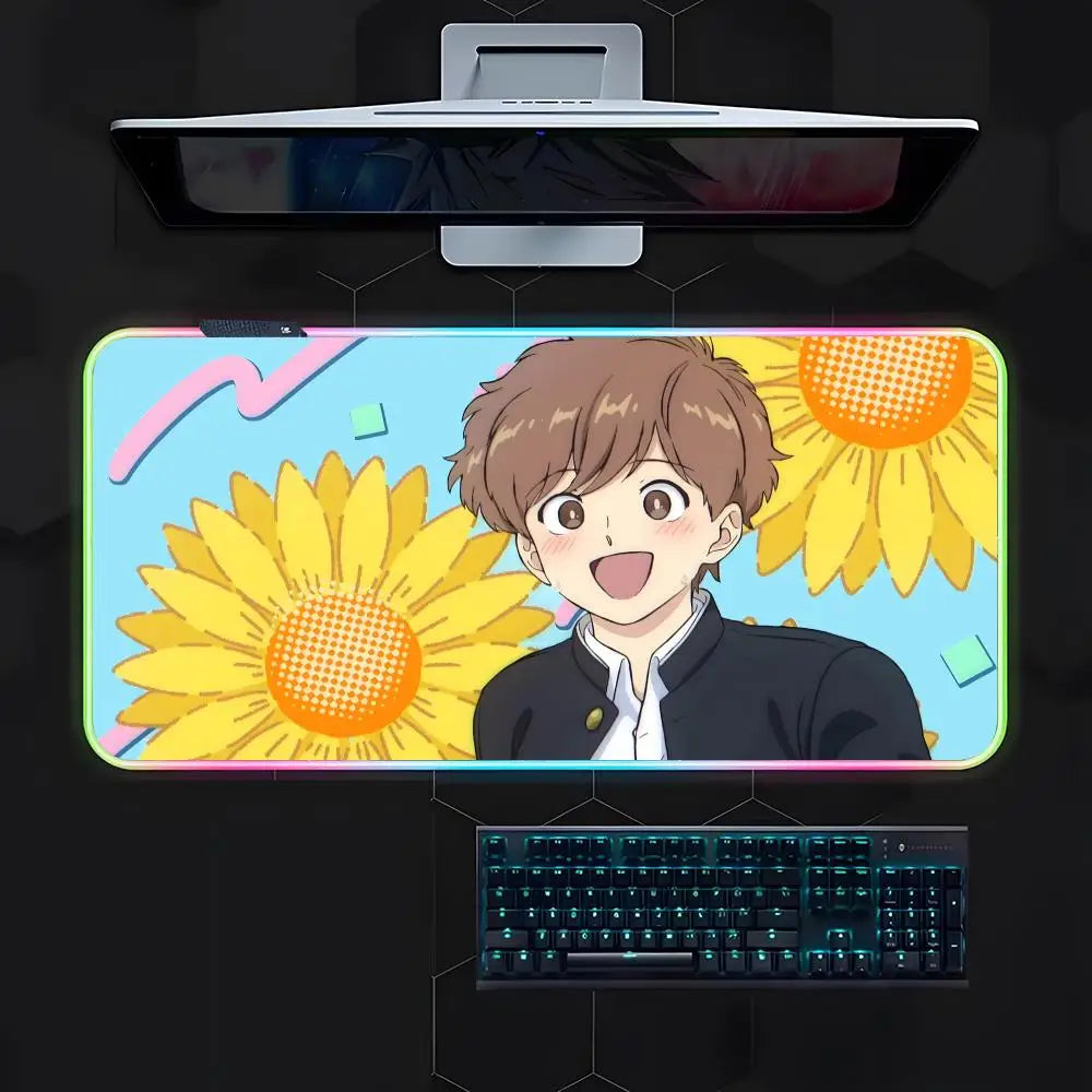 Go For It, Nakamura-kun Mouse Pad Gamer Luminescence Led Mouse Pad Gaming Table Rgb Deskmat Keyboard Pc Mousepad