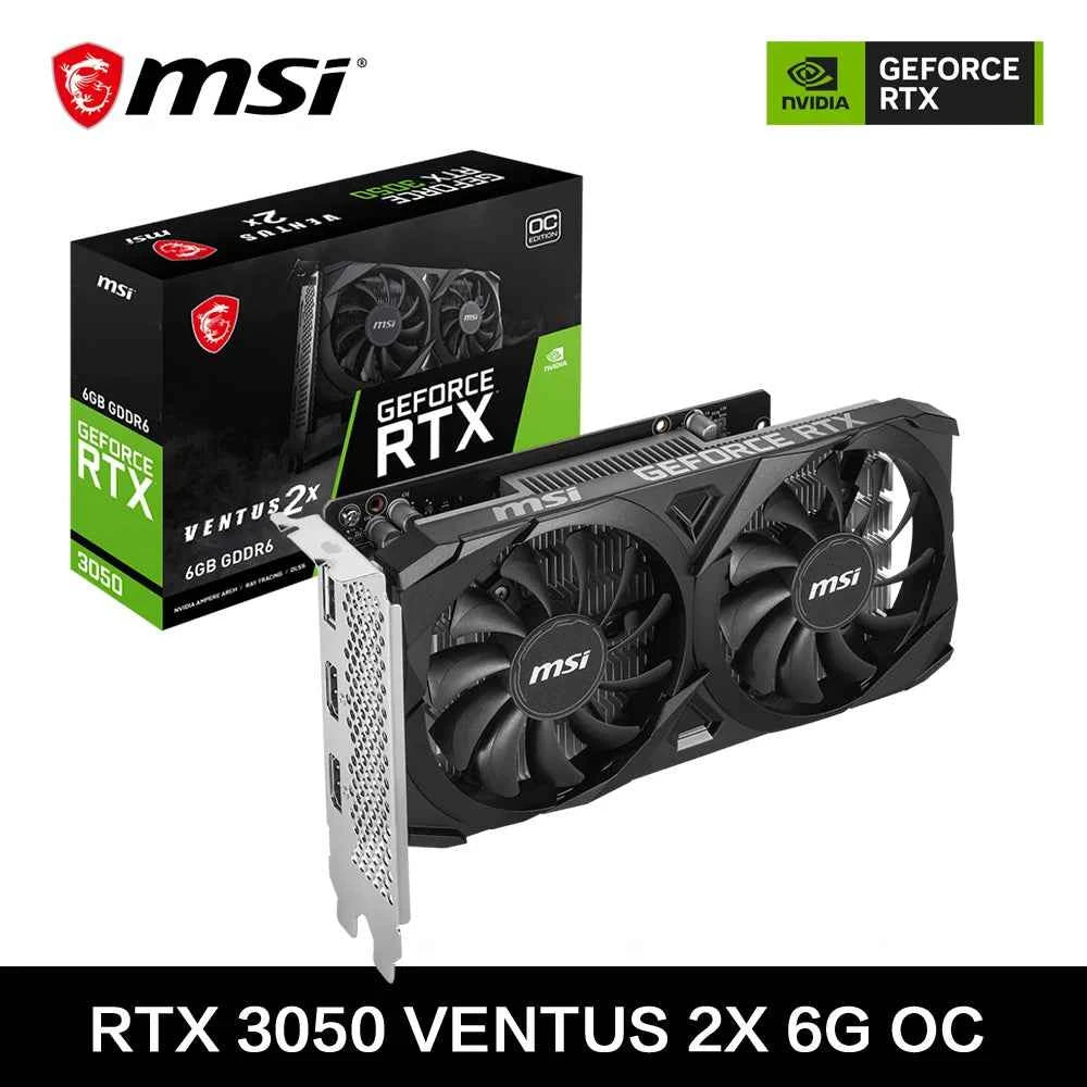 MSI GeForce RTX 3050 VENTUS 2X 6G OC Gaming Graphics Card 6GB GDDR6 96-bit HDMI DP PCI-E 4.0x8 Desktop Full New Game Video Card