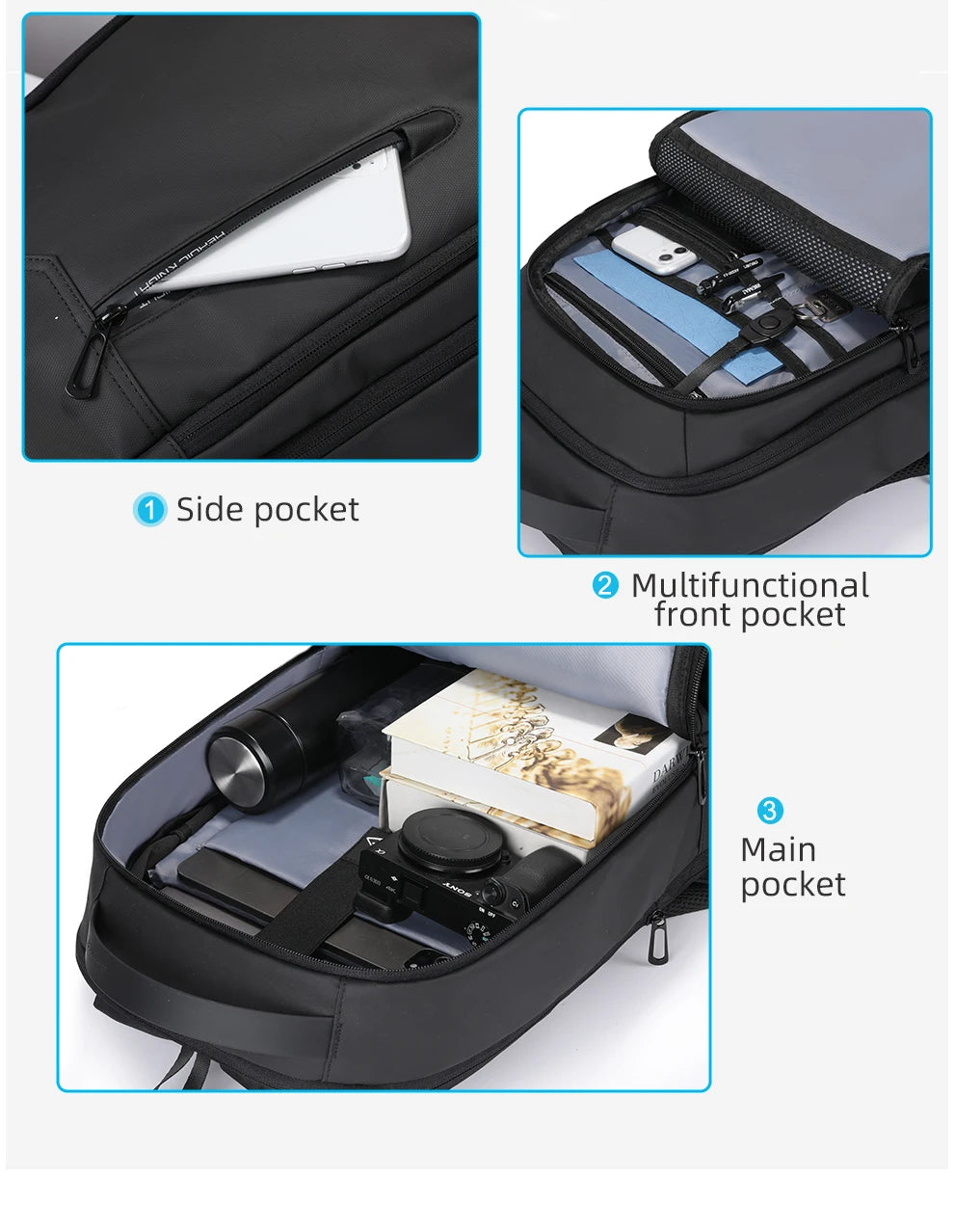Heroic Knight Slim Man Laptop Backpack Waterproof School Bag With USB Charging For Boys Teenagers Luxury Backpack Men On Work