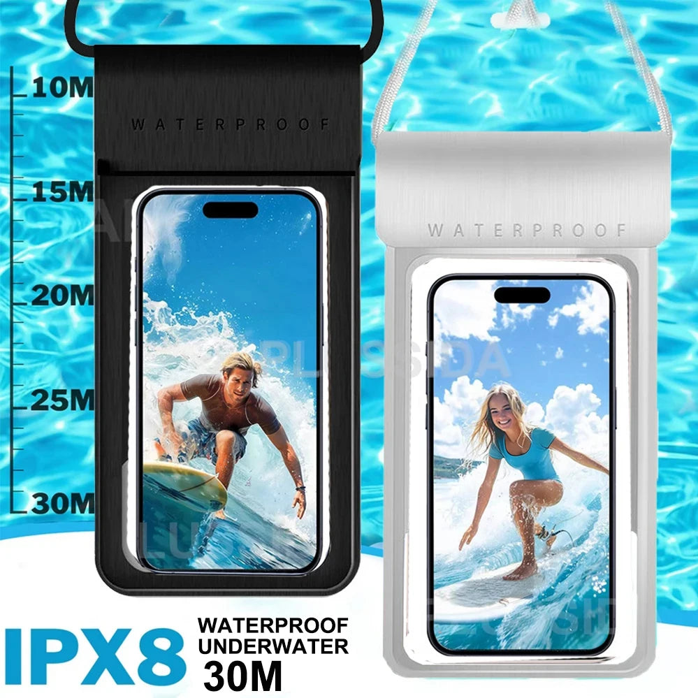 IPX8 Universal Waterproof Bag Cell Phone Pouch Case Water Proof Underwater Dry Bag For iPhone 17 Pro Max 16 Xiaomi Samsung Cover