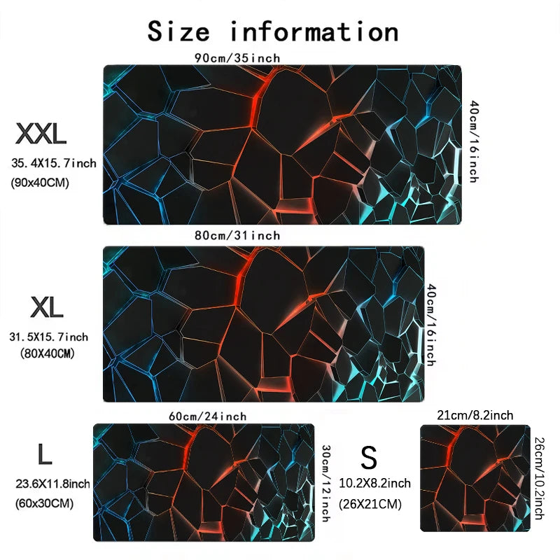 New Cool Geometric Pattern 3D Mouse Pad Computer Laptop Mouse Pad Office Large Gaming Mousepad Rubber Bottom Non-Slip Desk Mat