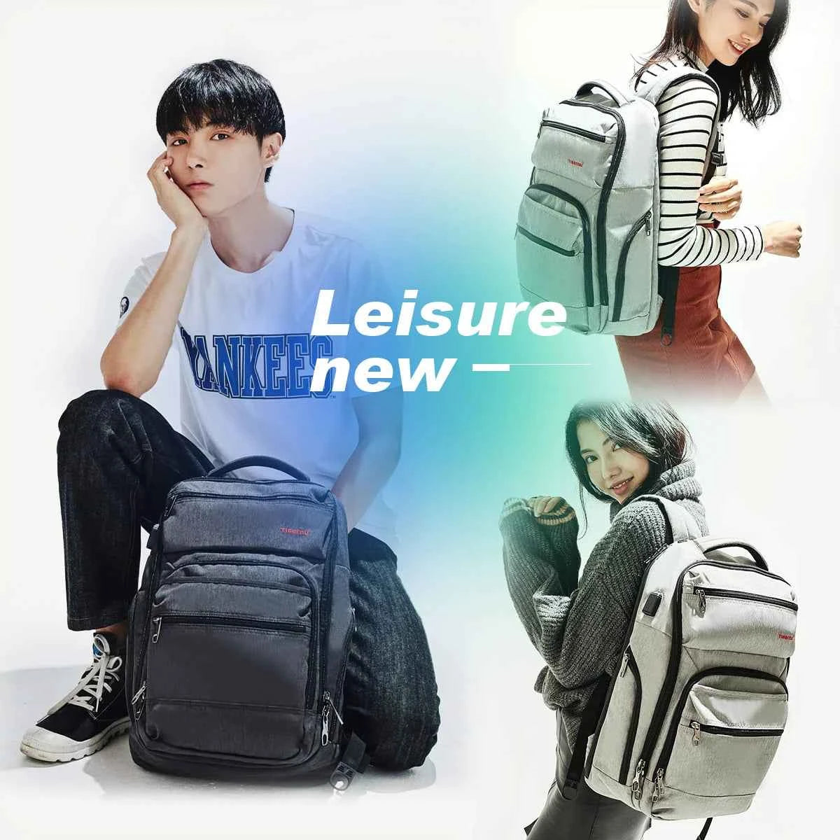 Tigernu Anti Theft Men Backpacks USB Charger Mochila 15.6inch Laptop Backpack Travel Backpacks Casual College Schoolbag Knapsack