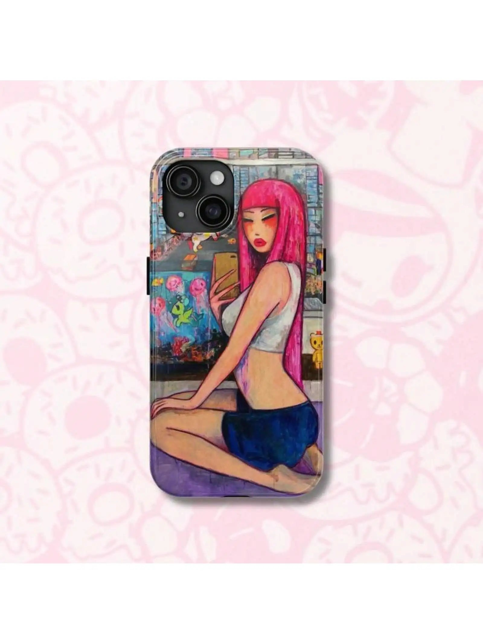 Stylish Lady Tiger Y2K Phone Case Anti-Shock Tough Cover For IPhone 16 Pro Max & 7-17 Air Pro Promax And For Samsung Galxy Custom Design Protective Case For Women Men Halloween Gift