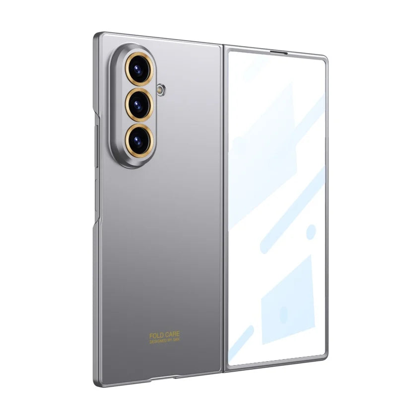 Luxury Fashionable Ultra-thin Phone Case For Samsung Galaxy Z Fold 7 6 5G With Screen Glass Protect Film Matte Protector Cover
