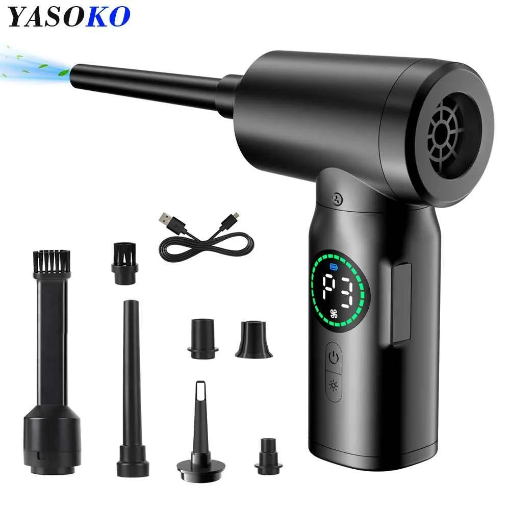 YASOKO YS01 Cordless Air Duster & Vacuum Cleaner (2-in-1, 7500mAh, 50000RPM)