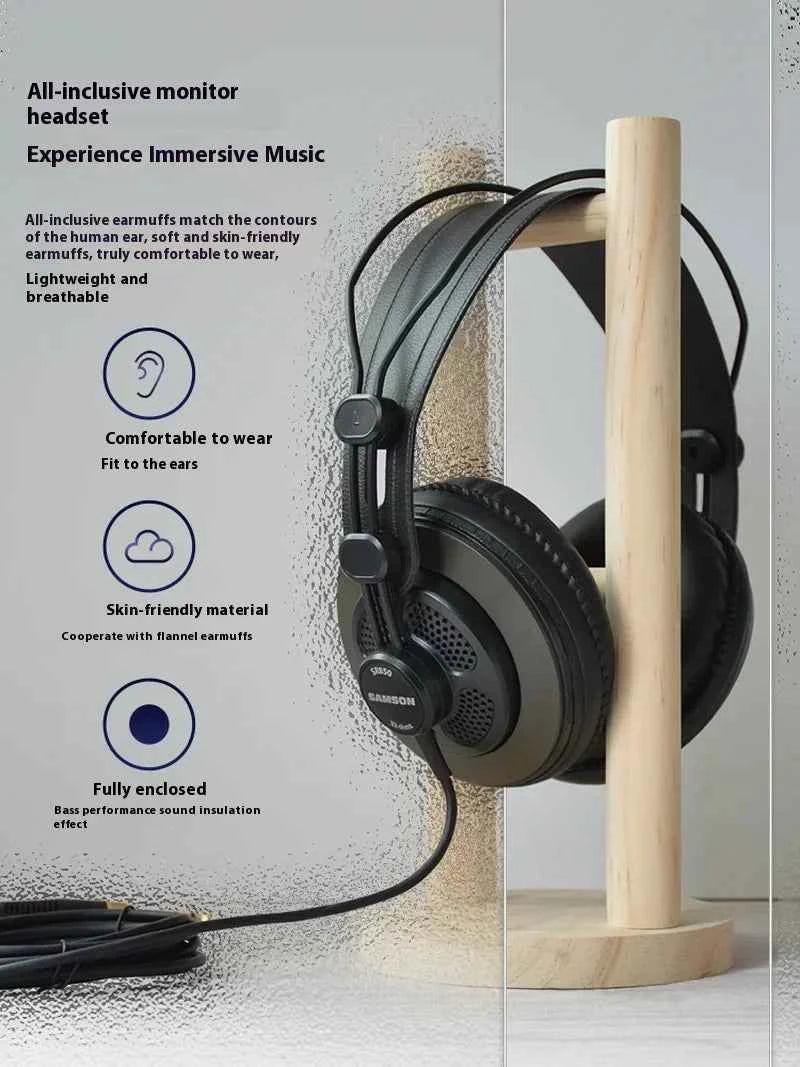 SAMSON SR850 Wired Semi-Closed Headphone Professional Recording Headset Head-Mounted Monitor Headphones For Phone Pc Mac Gifts