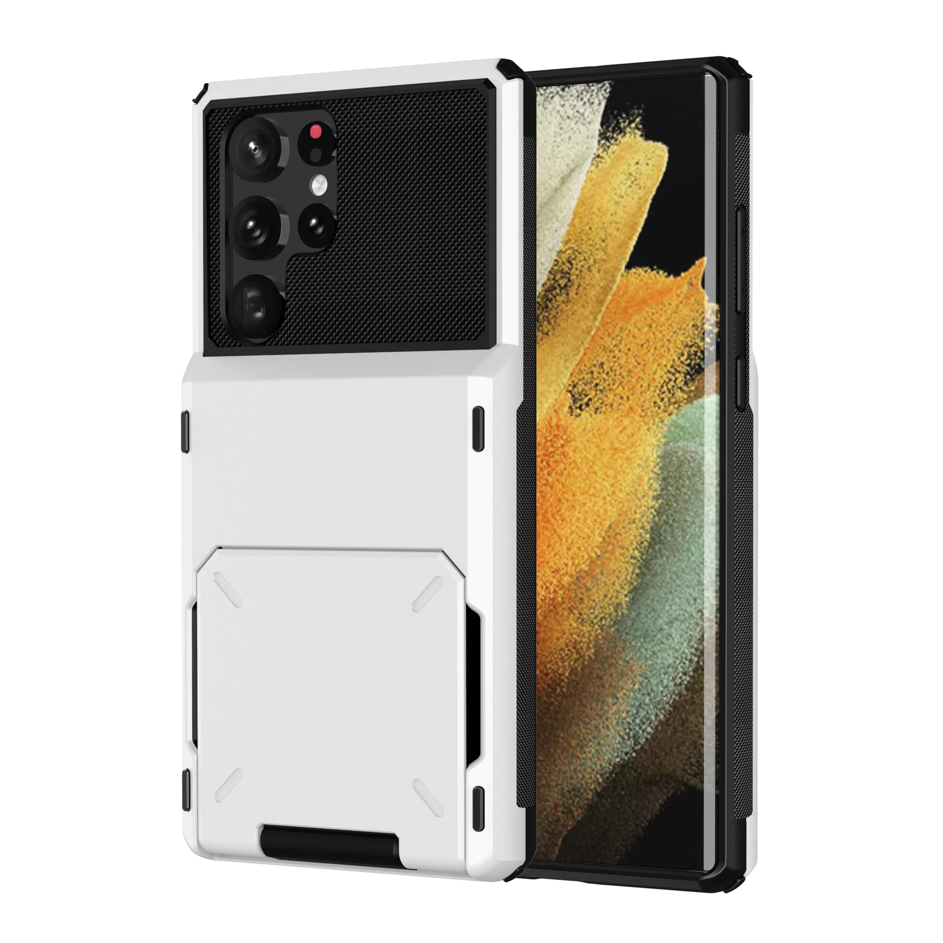 For Samsung S25 Edge S24 S23 S22 Ultra S21 Wallet Case Flip Cover Card Holder Pocket Dual Layer Protective Full-Body Hard Bumper