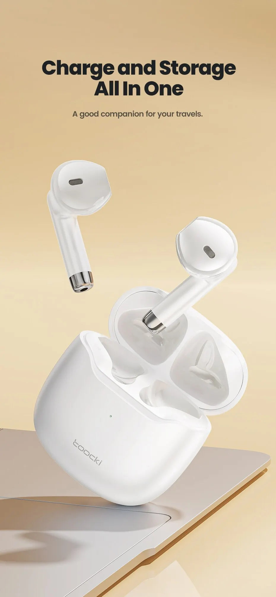 Toocki Wireless Bluetooth Headphones Bluetooth 5.3 TWS Earphones IPX4 Waterproof Mini Earbuds For Xiaomi Huawei Redmi All Phone