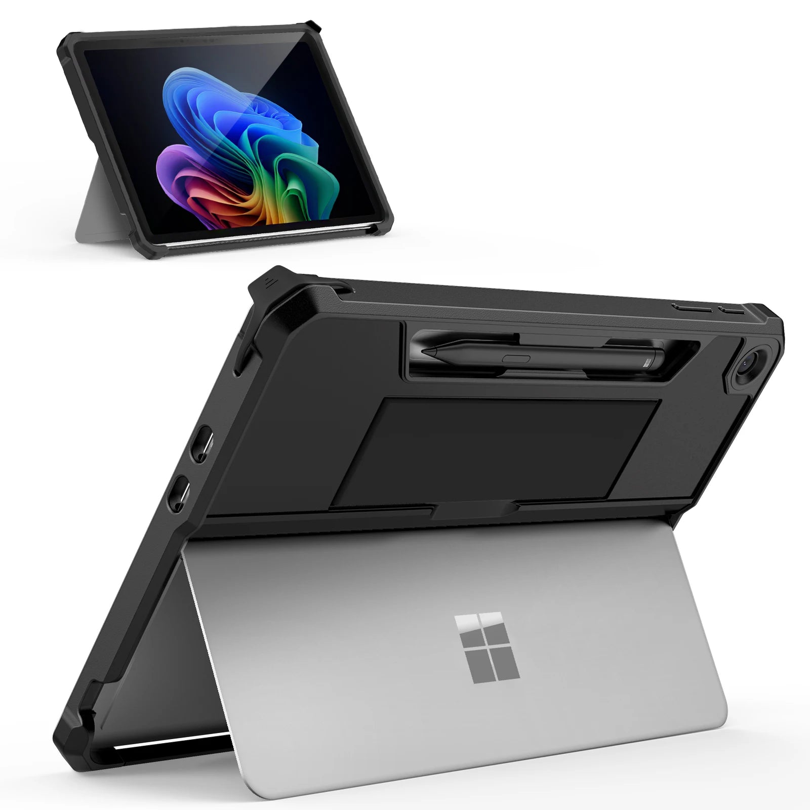 Case for Microsoft Surface Pro 12 Inch 2025,All-in-One Protective Rugged Cover with Back Pen Holder,Support Keyboard Attachment