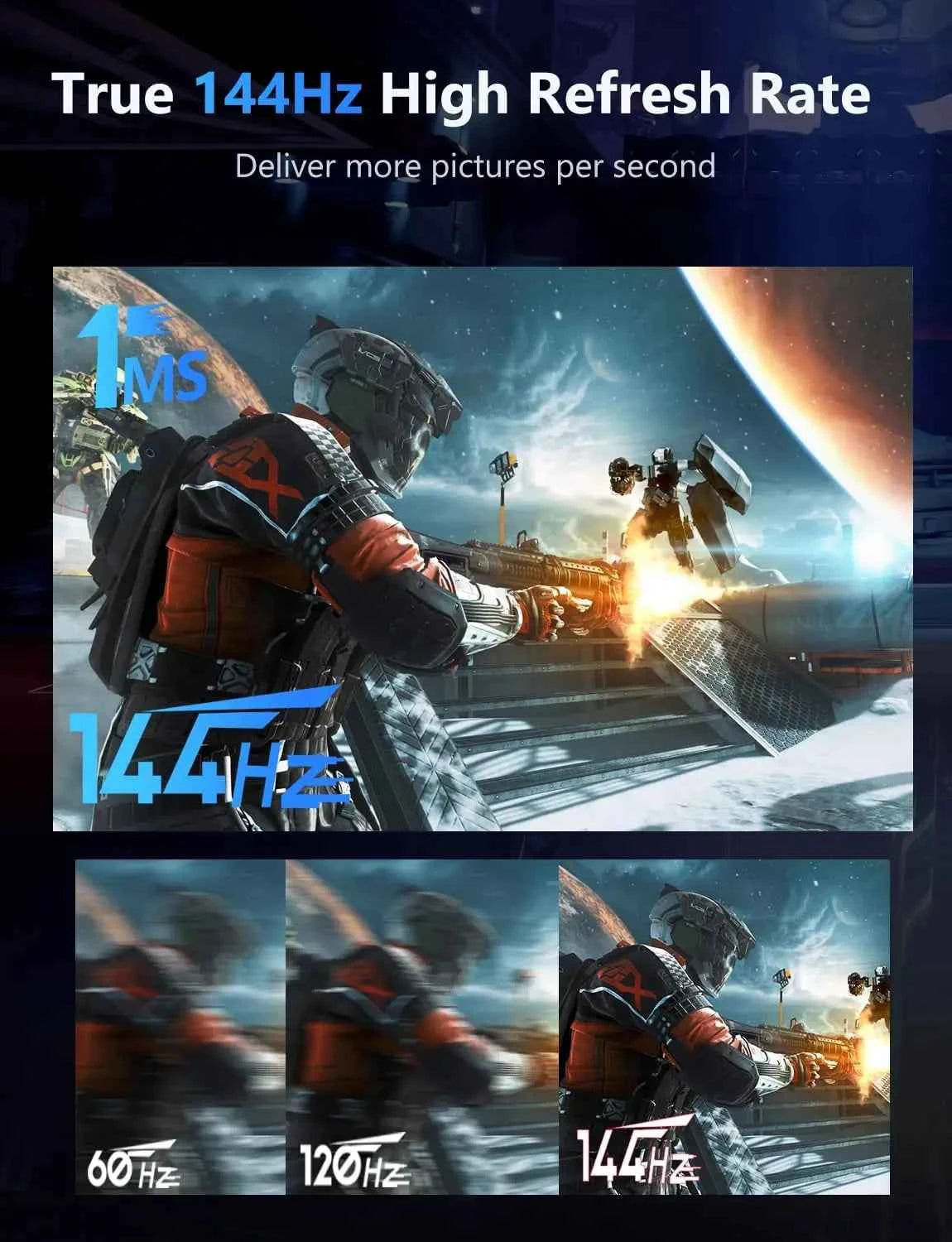 UPERFECT 2K 144Hz 450nits Portable Gaming Monitor 16