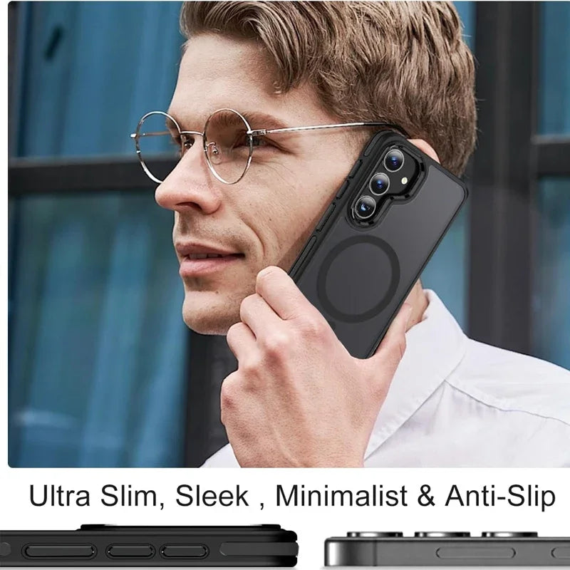 UYUXIO Magnetic Stand Phone Case for Samsung Galaxy S26 A05 A06 A16 A26 A35 A36 A55 A56 S25 S23 S22 Ultra Cover with Kickstand