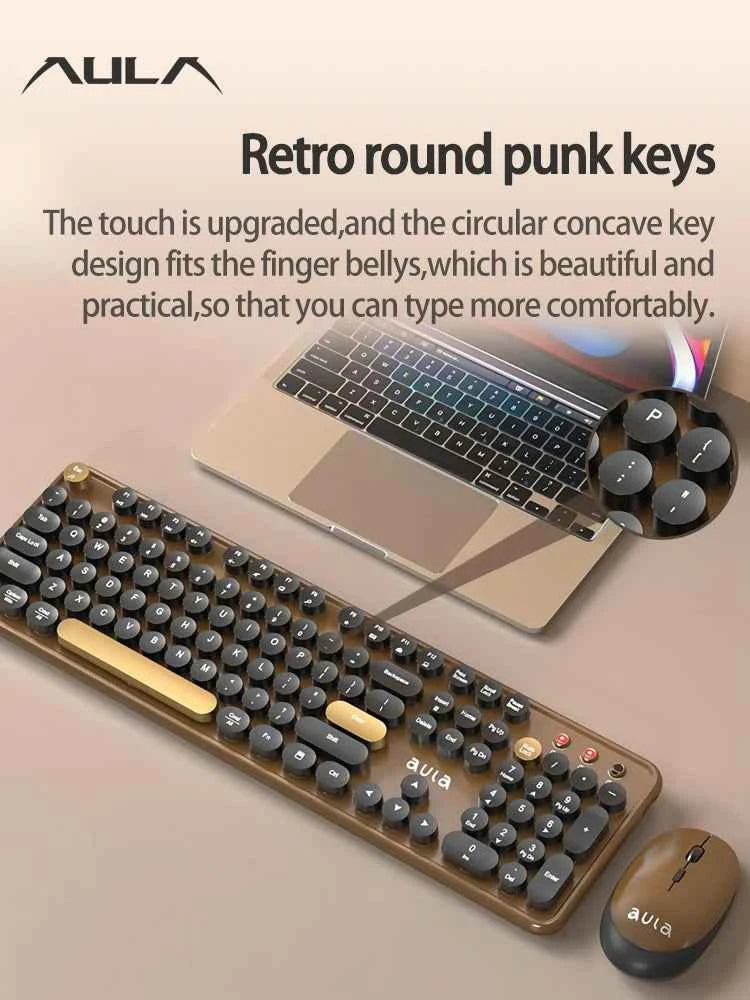 AULA AC306 Wireless keyboard and mouse set Mechanical feel Quiet office soft - sound keys Floating round - key design