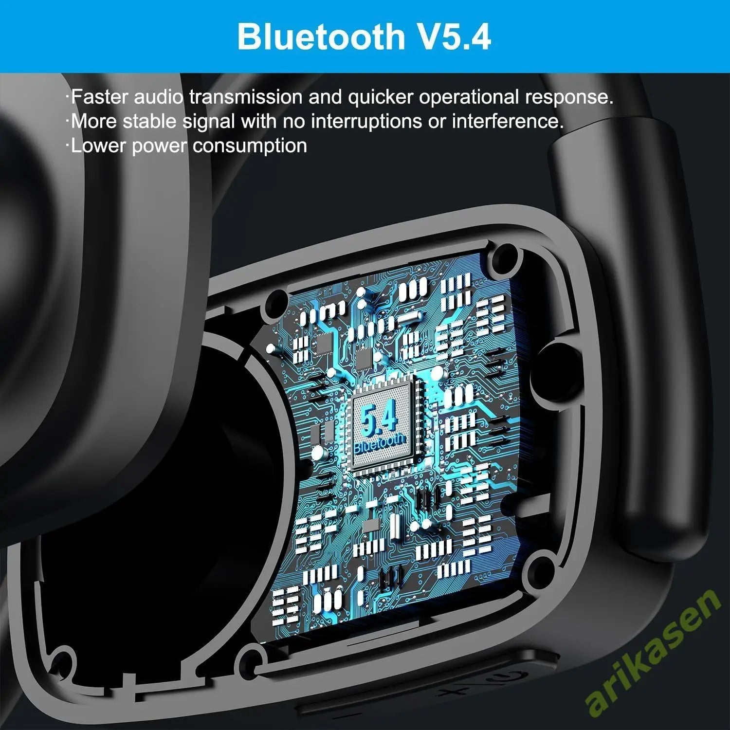 Bluetooth Headsets with Microphone Boom Noise Canceling Hands Free Call Open Ear Wireless Headphones Mute Button for Drivers Gym