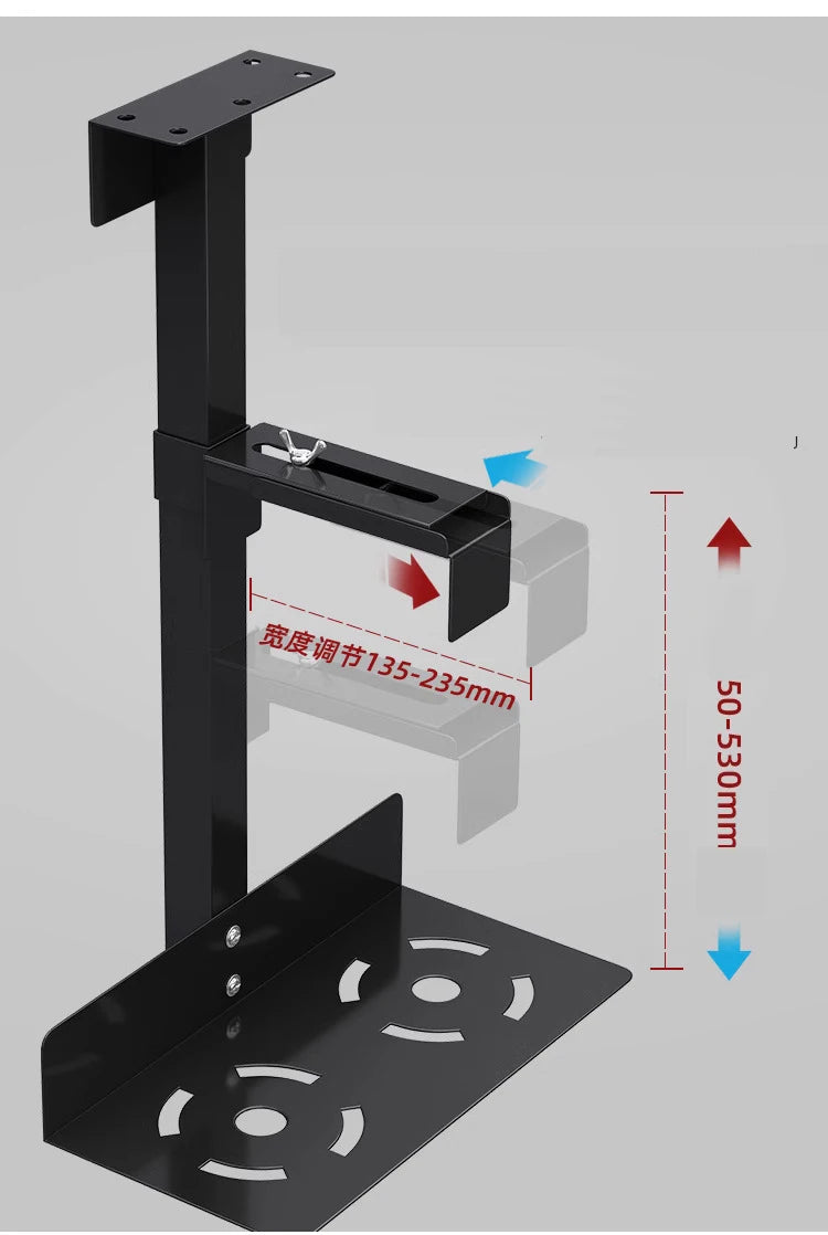 CP-02 30kg Computer CPU Stand Mainframe Hanger Host Box Stand Universal PC Case Holder Under Desk Wall Side width height Adjust
