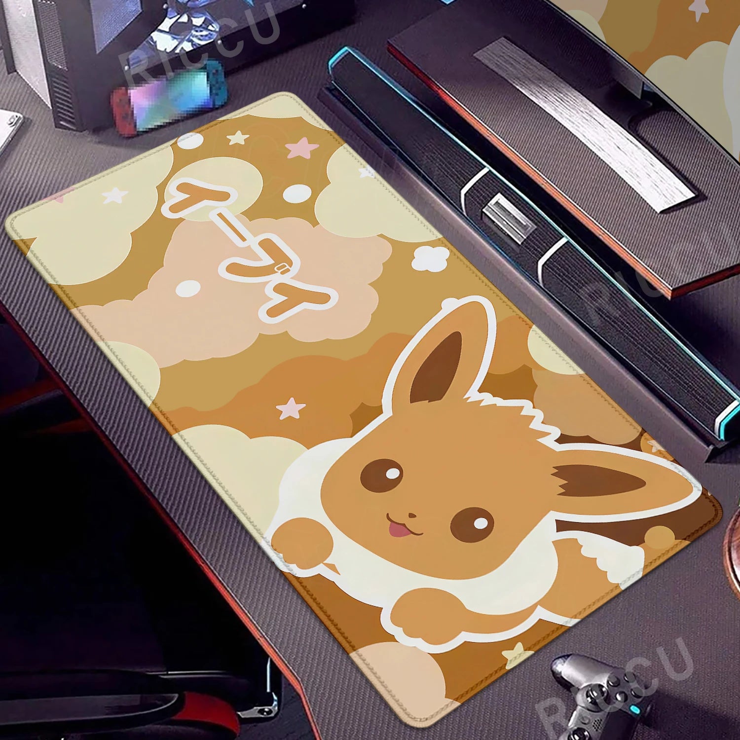Large Mouse Pad Anime Gaming Speed Mousemat Eevee Desk Mat Gamer Keyboard Mousepad Office Accessories P-pokemon Kawaii Deskmat