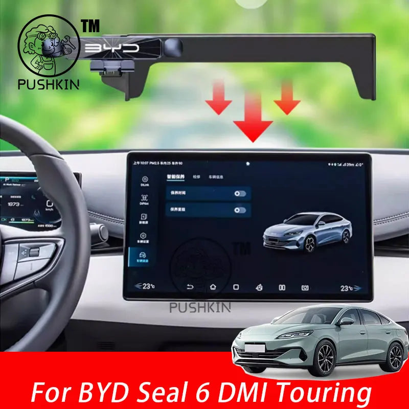For BYD Seal 6 C6 DMI Touring 2025 2026 Car Styling Mobile Phone Holder Screen Mount Gravity Bracket Stand Modified Accessories