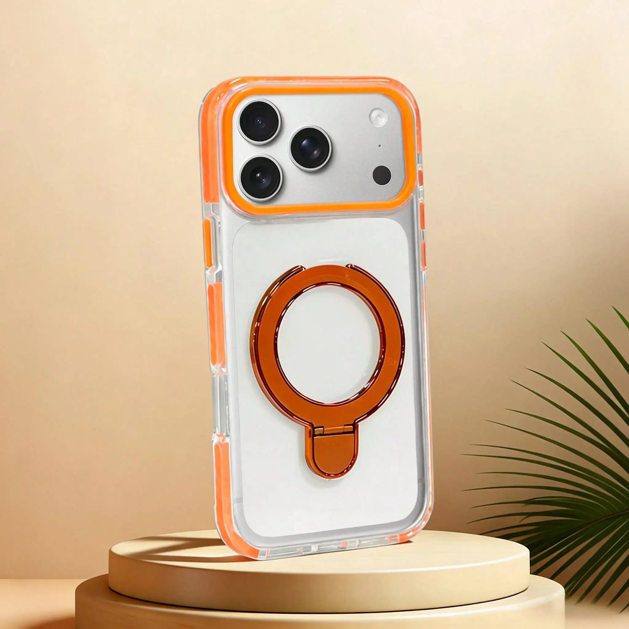 Dual-tone phone case with stand for iPhone 17/16/15/12/13/14 Plus/Pro Max/Air—shock-resistant and durable, with colorful edges