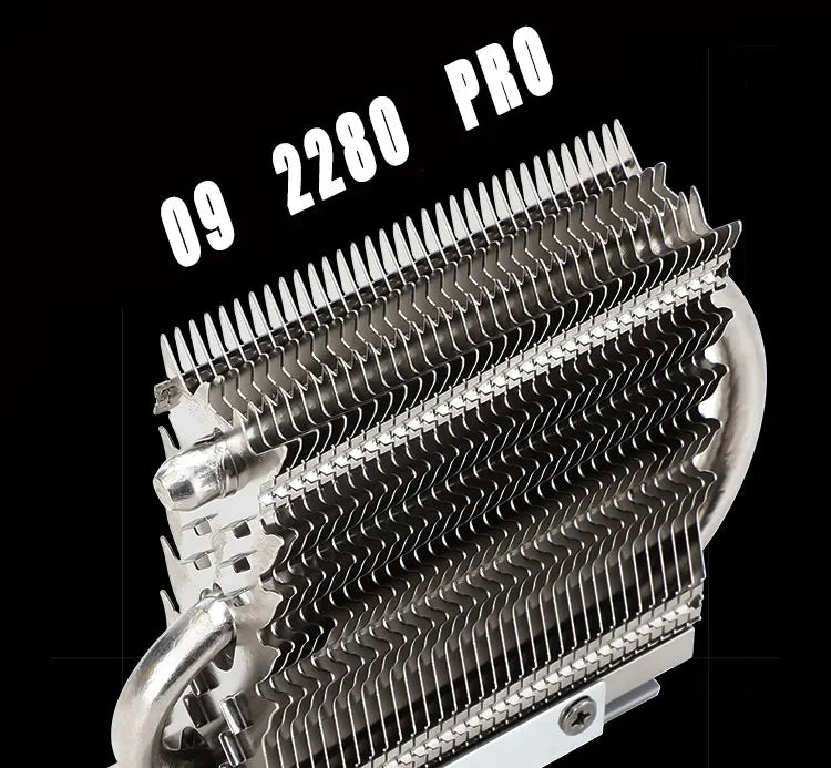 Thermalright HR-09 2280 M.2 Solid State Drive AGHP Heat Pipe Heat Sink Radiator M.2 SSD Cooler Gasket with Thermal Silicone Pad