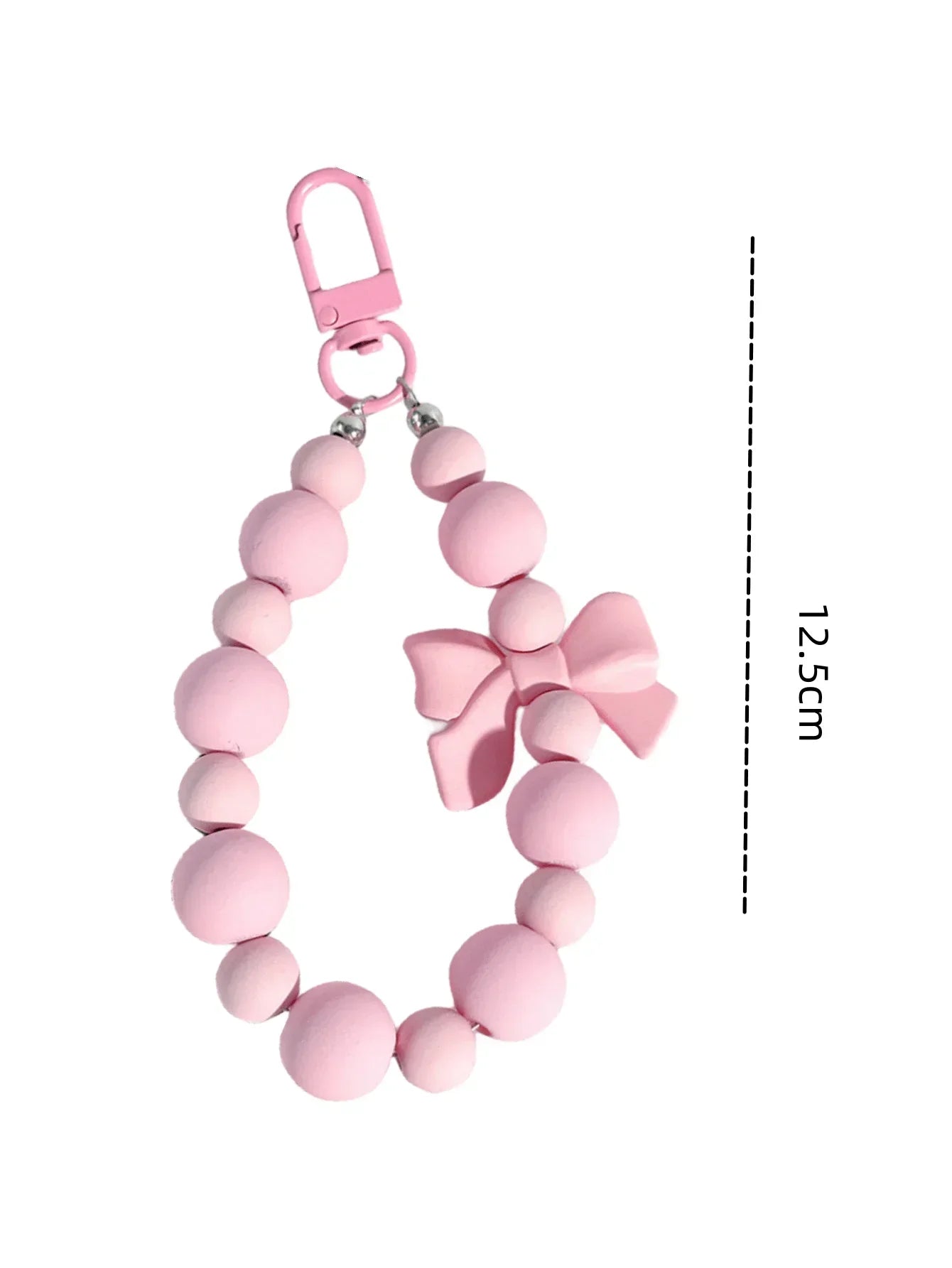1pc Pink Pearl Bow Keychain Mobile Phone Chain Earphone Case Anti-Lost Strap Car Keychain Beaded Decoration Backpack Pendant Accessory Bag Accessories Gift Gift Accessories Decor For Teen Girls Women College Students Rookies
