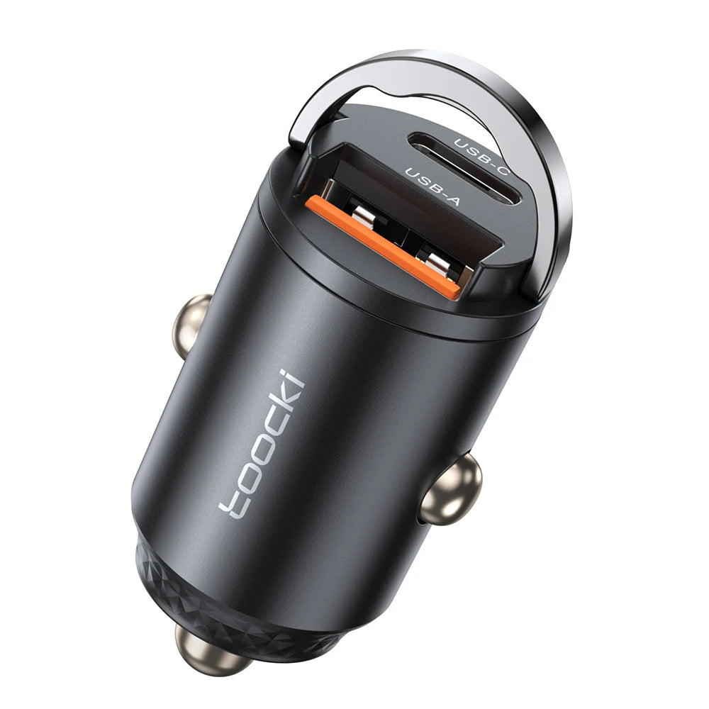 Toocki 45W USB Type C Dual Ports Car Charger Quick Charge 3.0 FCP SCP For iPhone Xiaomi Huawei Samsung Fast Charging Car Charger