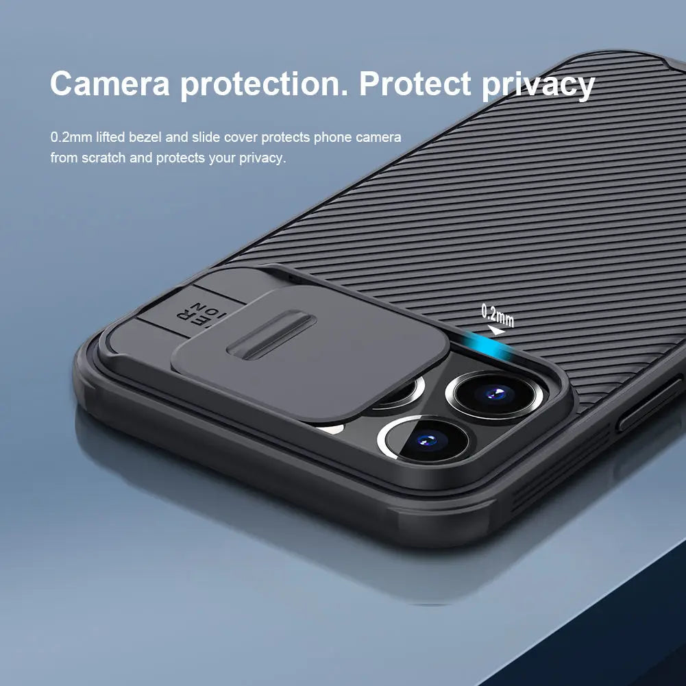 for iPhone 13 Pro Max Camshield Phone Case,NILLKIN Camera Protection Slide Protect Cover Lens Protection Case