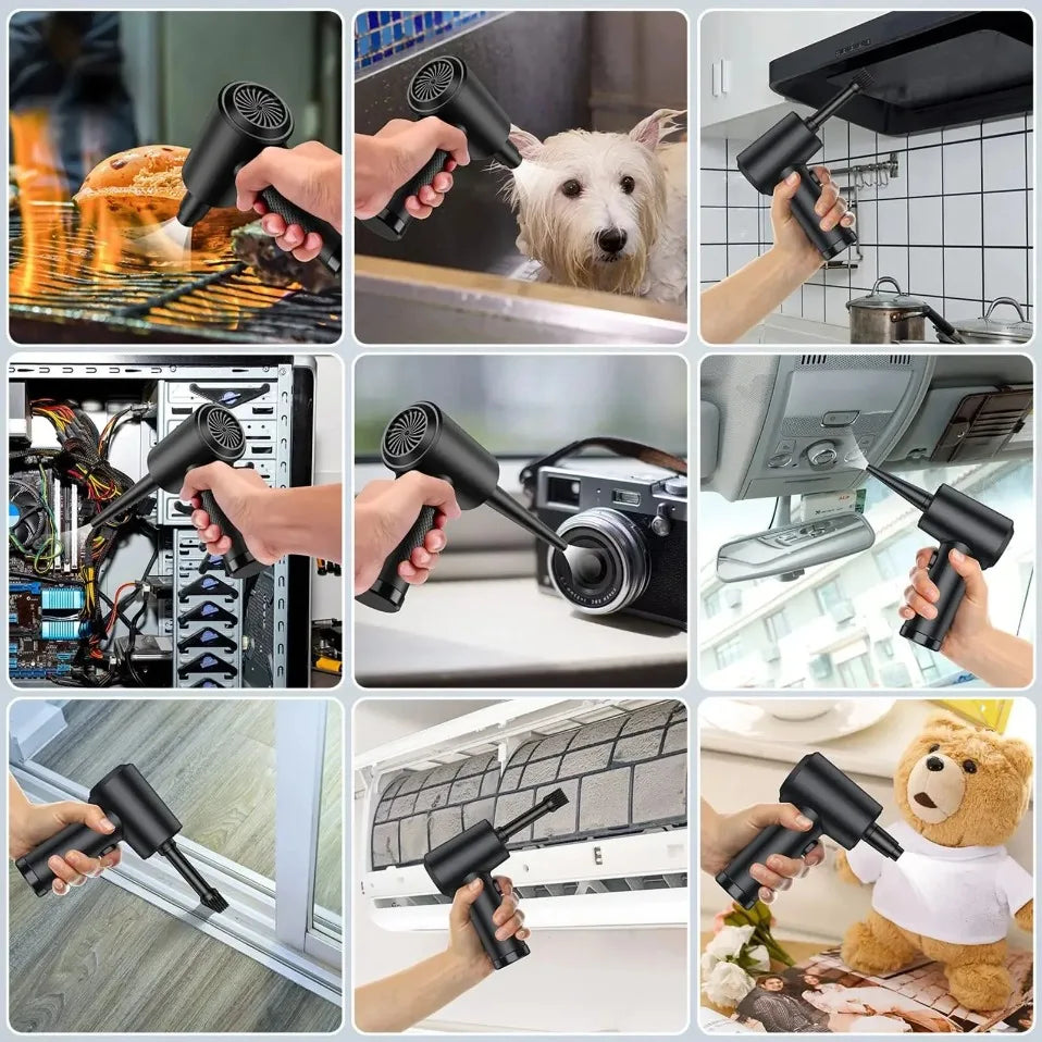 Electric Wireless Air Duster Compressed Air Blower with LED Light for Cleaning Computer Keyboard Camera Car Home