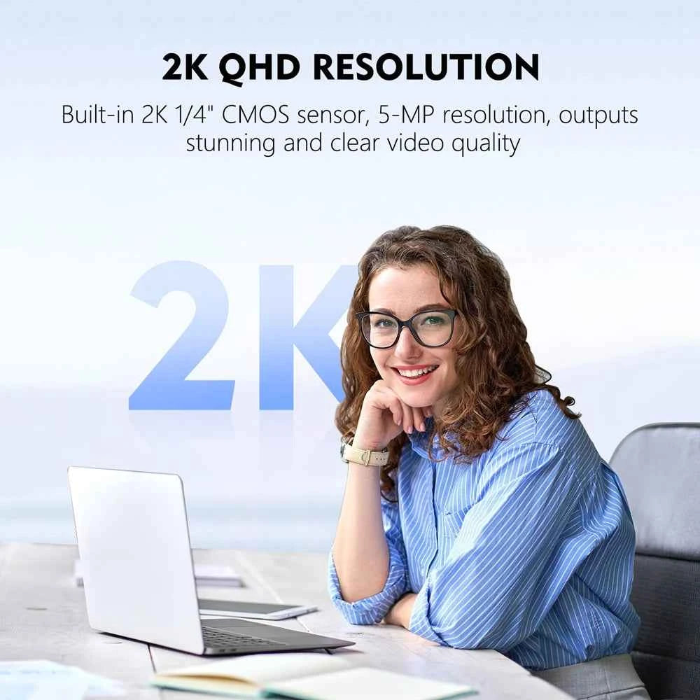 TOALLIN USB Webcam mini Camera with Windows Hello 2K 30fps Web Camera Mini Auto-focus Webcam for Laptop & Desktop Conferencing