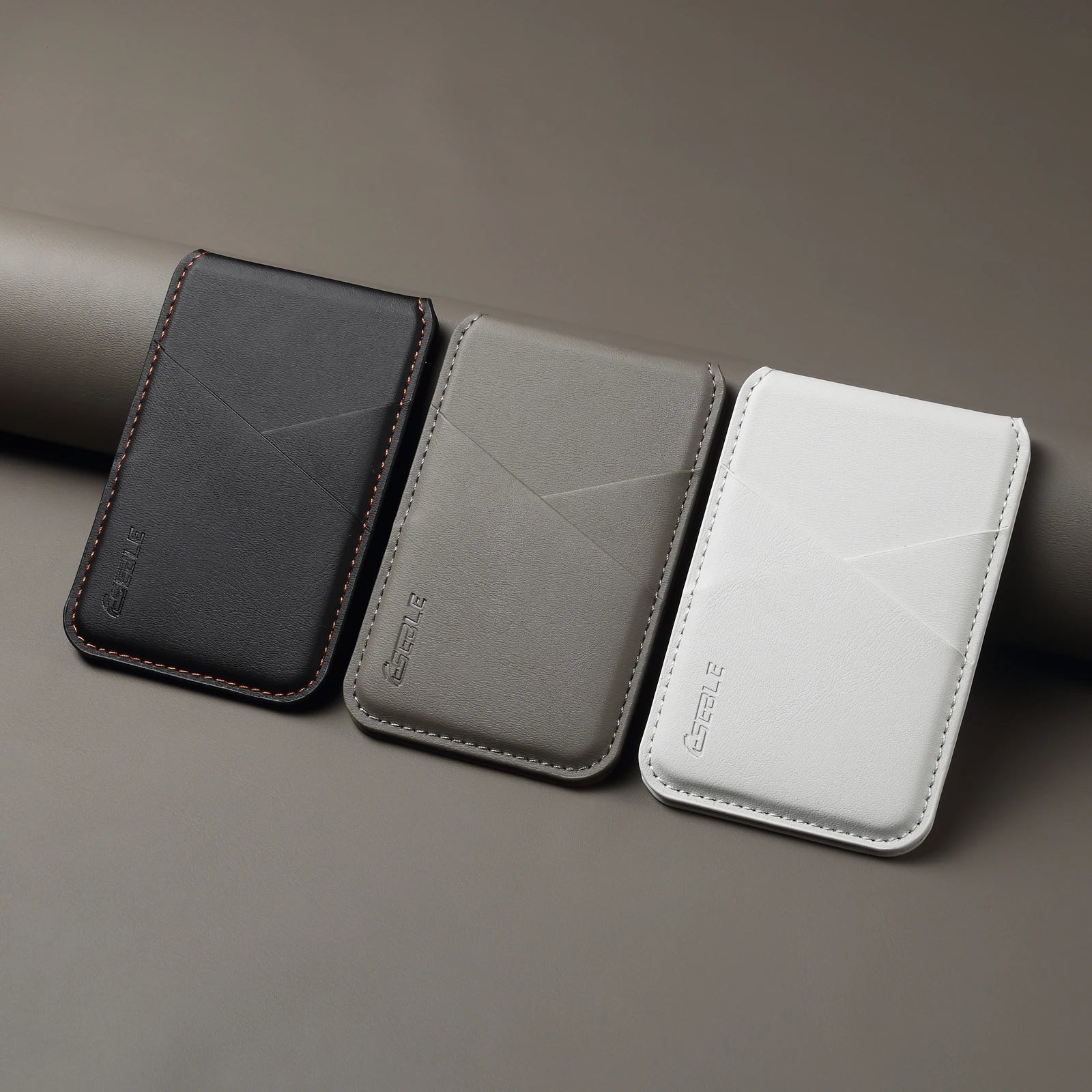 Luxury Leather Cellphone Magsafe Magnetic Card Holder For IPhone 12 13 14 15 16 17 Pro Max Plus RFID Anti-Skimming Bank ID Card