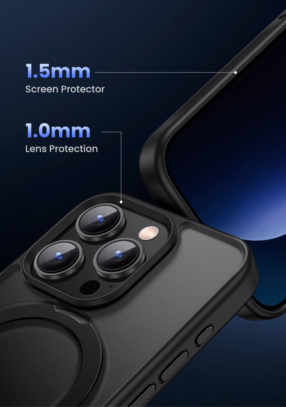 Magnetic Stand Case for iPhone 15 Pro Max Shockproof Cover for iPhone 15 Pro Case with Kickstand Ring