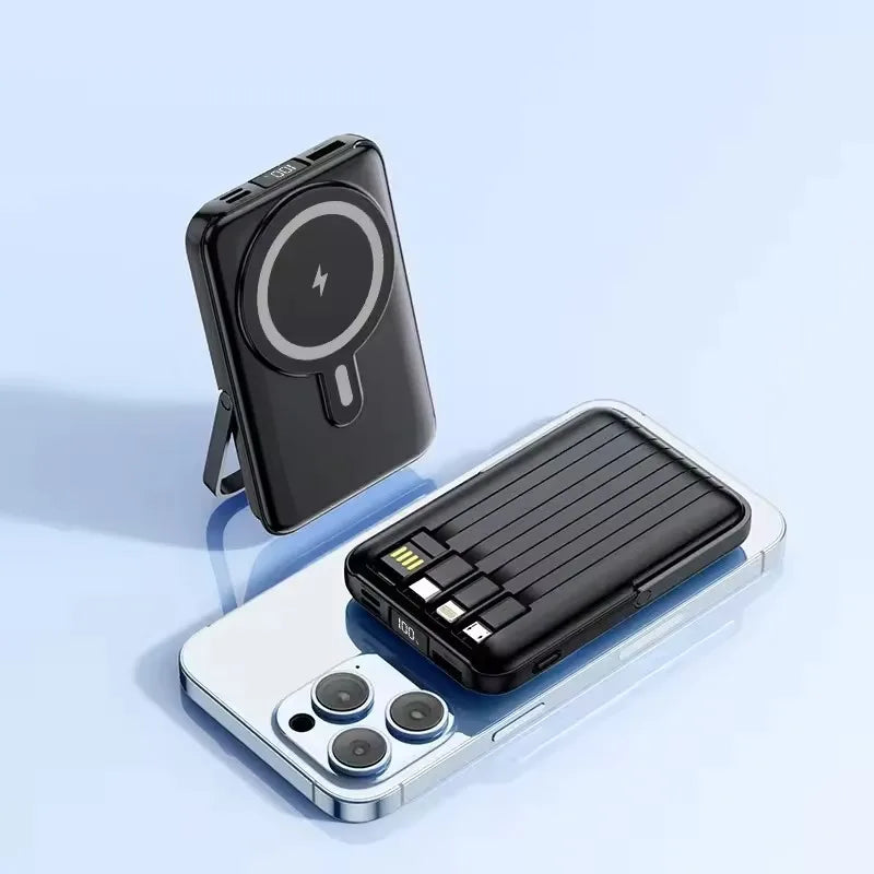 New 20000mAh Magnetic Wireless Power Bank with Cable Stand 22.5W Fast Charger for IPhone 17 16 15 14 13 Samsung Xiaomi Powerbank